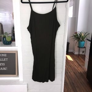 Green ribbed tank dress